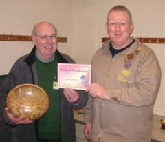 The monthly Highly commended Pat Hughes received his certificate from Tony Handford